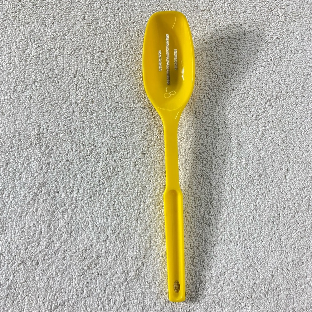 Vintage LustroWare Yellow Melamine Slotted Spoon Cooking Spoon Serving Spoon